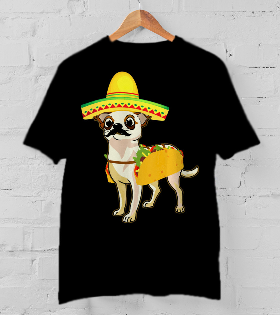 Funny Mexican Chihuahua Taco Cinco De Mayo T-Shirt