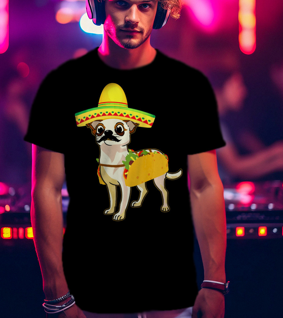 Funny Mexican Chihuahua Taco Cinco De Mayo T-Shirt