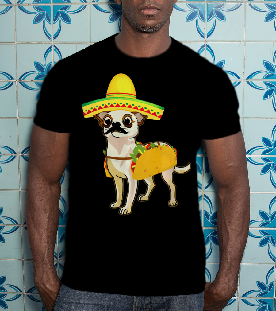 Funny Mexican Chihuahua Taco Cinco De Mayo T-Shirt