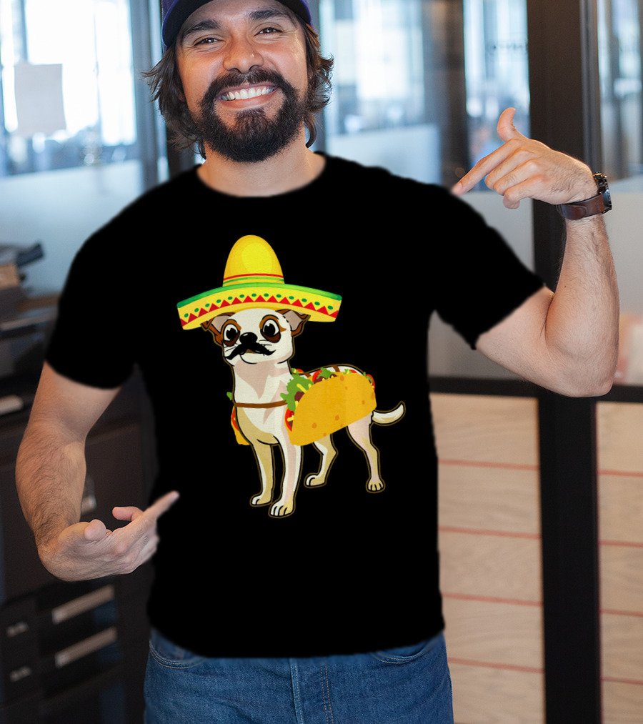 Funny Mexican Chihuahua Taco Cinco De Mayo T-Shirt