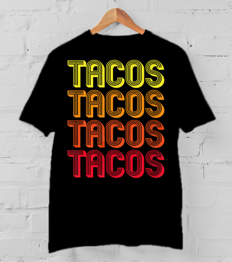 Vintage Tacos Guac Matching Set Funny Co Repeated Text Bold Gradient T-Shirt