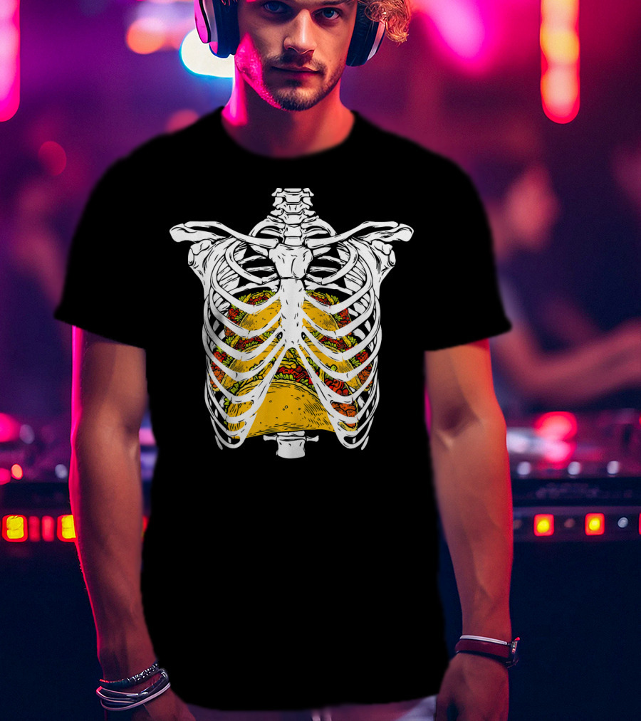 Halloween Costume Skeleton Rib Taco Filling T-Shirt