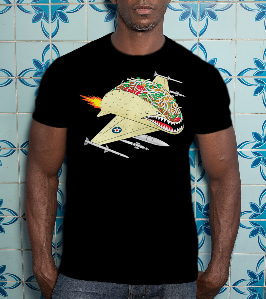 Taco Fighter Jet Air Force Military Shark T-Shirt