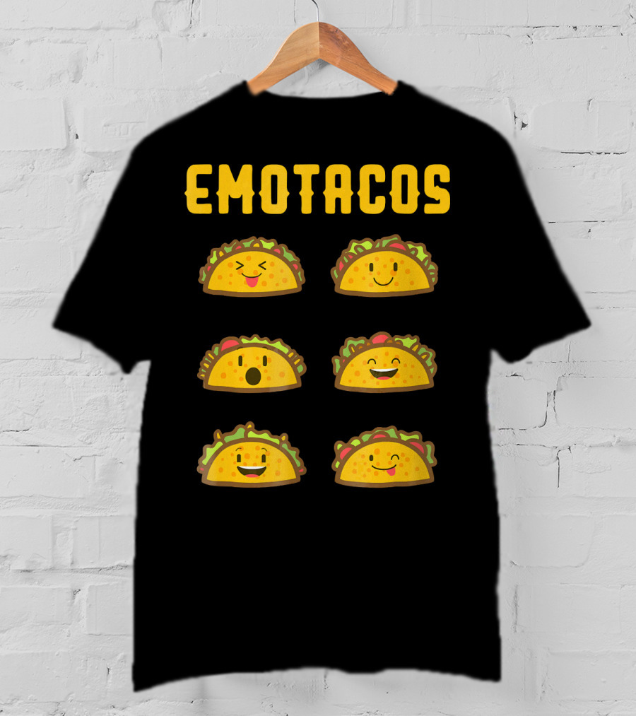 EMOTACOS Funny Mexican Tacos Emoticon Faces T-Shirt