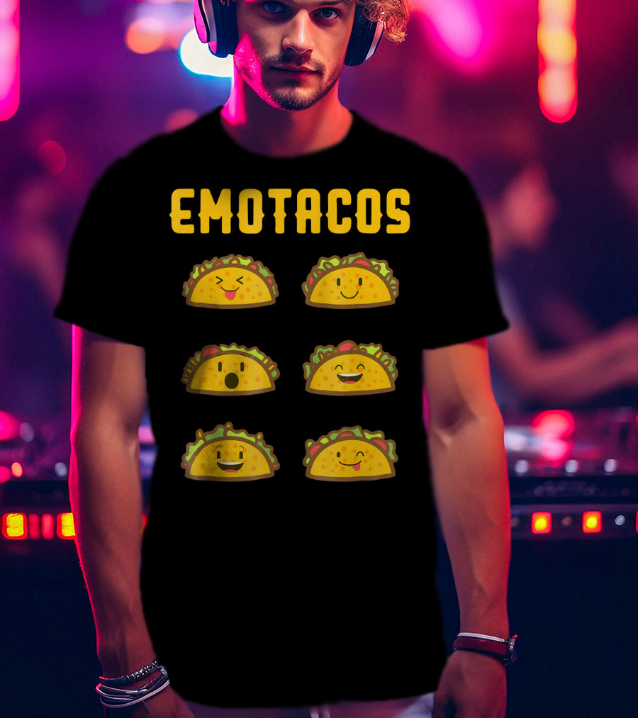 EMOTACOS Funny Mexican Tacos Emoticon Faces T-Shirt