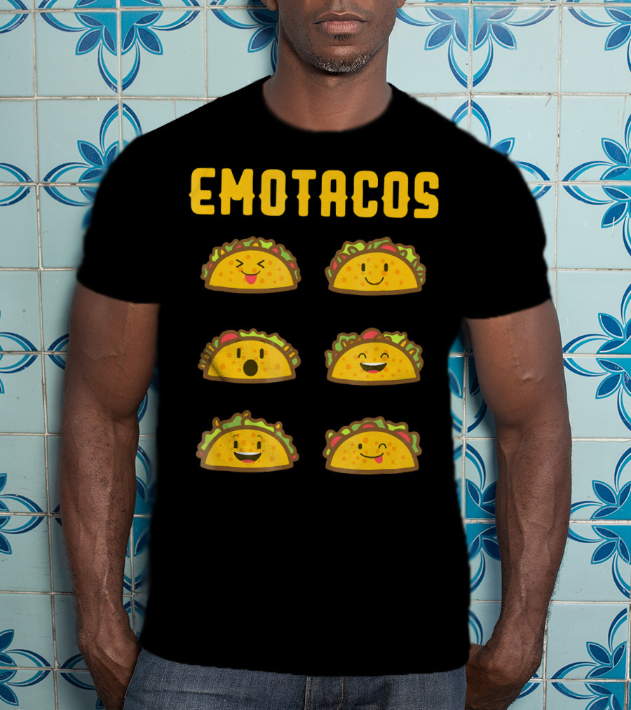 EMOTACOS Funny Mexican Tacos Emoticon Faces T-Shirt