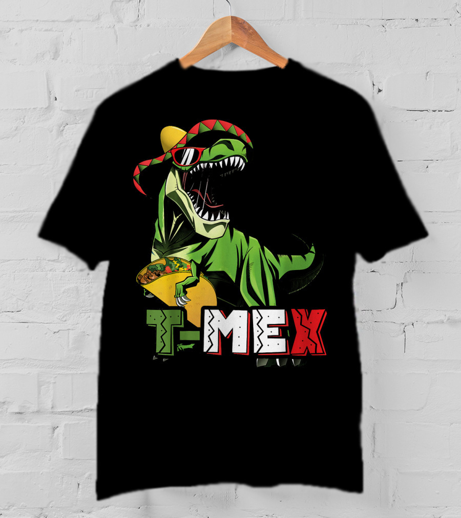 Taco Tuesday T-Mex Dinosaur With Sombrero T-Shirt