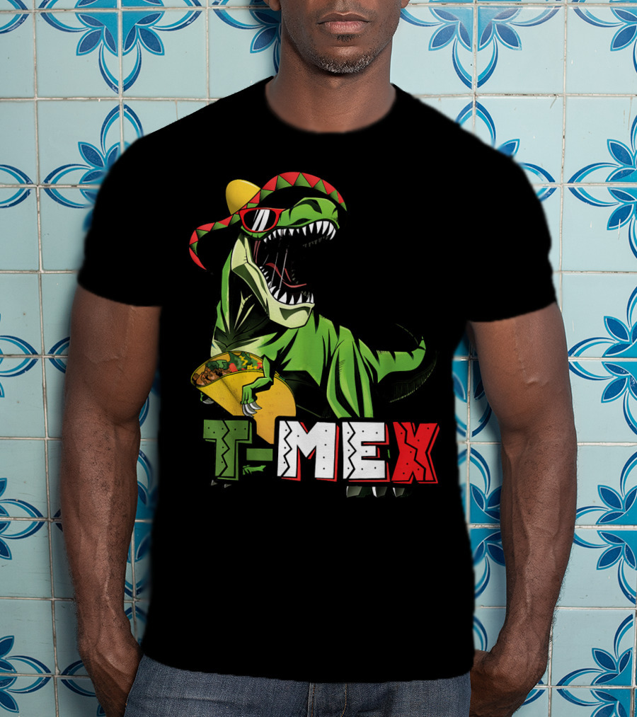 Taco Tuesday T-Mex Dinosaur With Sombrero T-Shirt