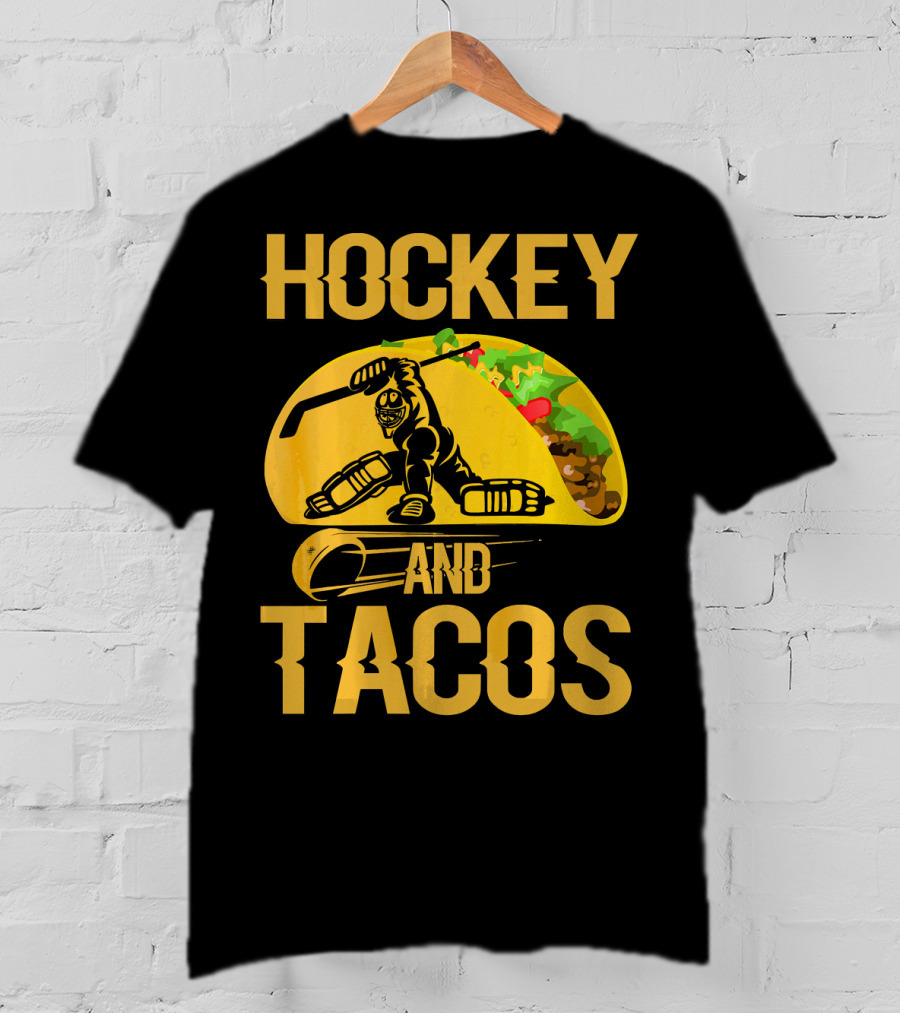 Hockey Taco Enthusiast With Skating Player And Vibrant Filling T-Shirt