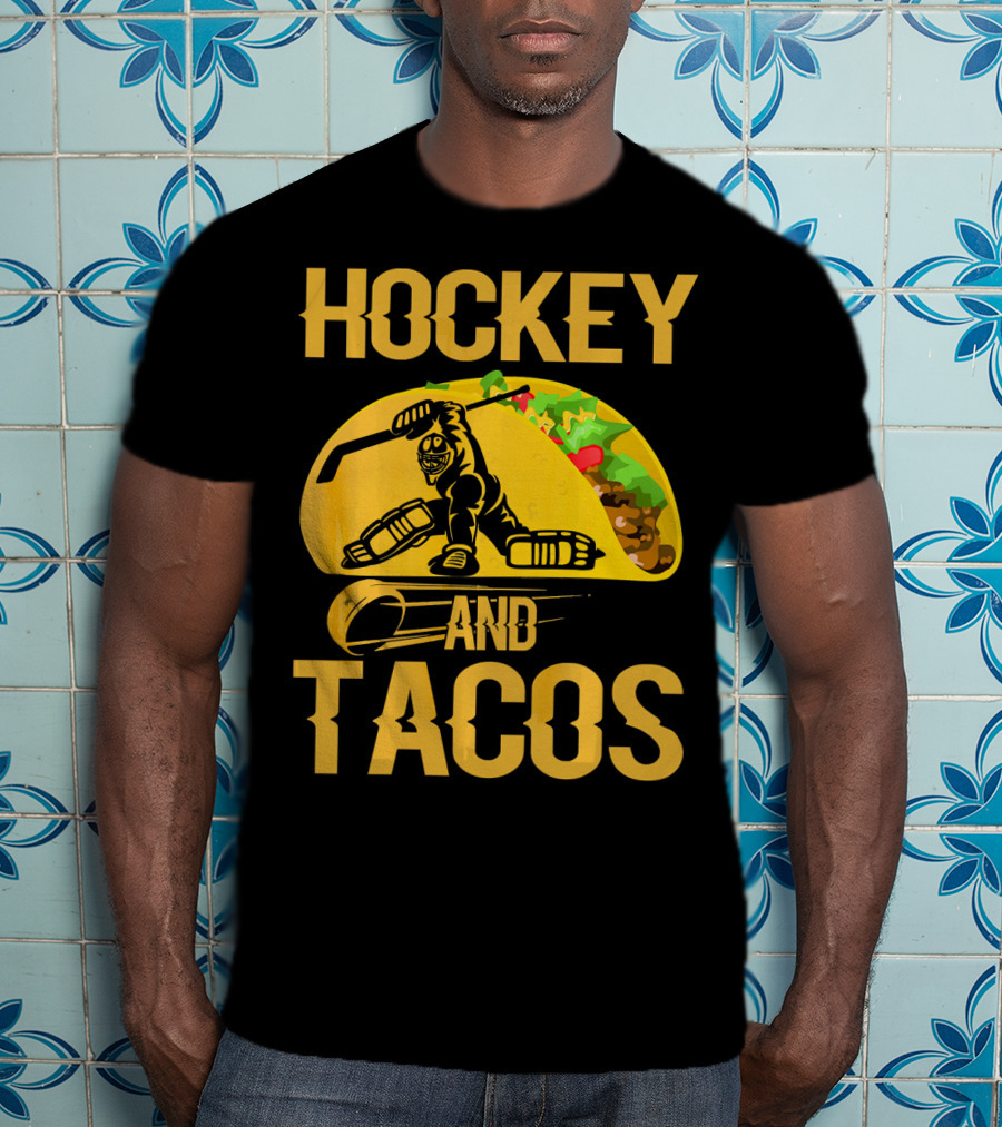 Hockey Taco Enthusiast With Skating Player And Vibrant Filling T-Shirt