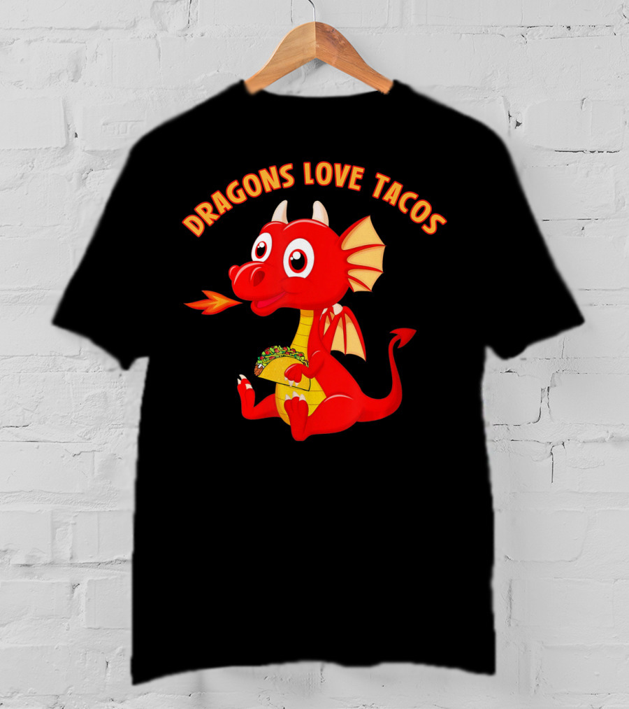 Dragons Love Tacos Funny Fish Dish T-Shirt