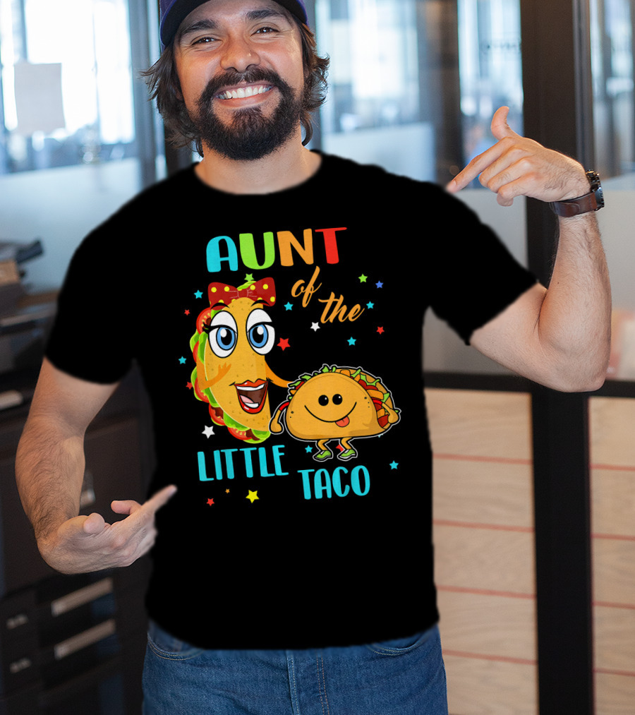 Aunt Of The Little Taco Funny Colorful Cartoon T-Shirt