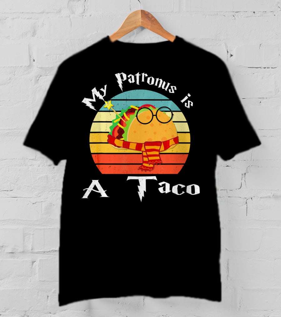 My Patronus Is A Taco Vintage Retro Rainbow Wizardry Fiesta T-Shirt
