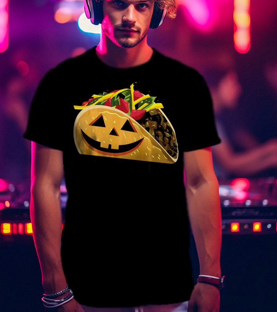 Taco Lantern Happy Haunted Halloween Mex Jack O' Lantern Taco T-Shirt