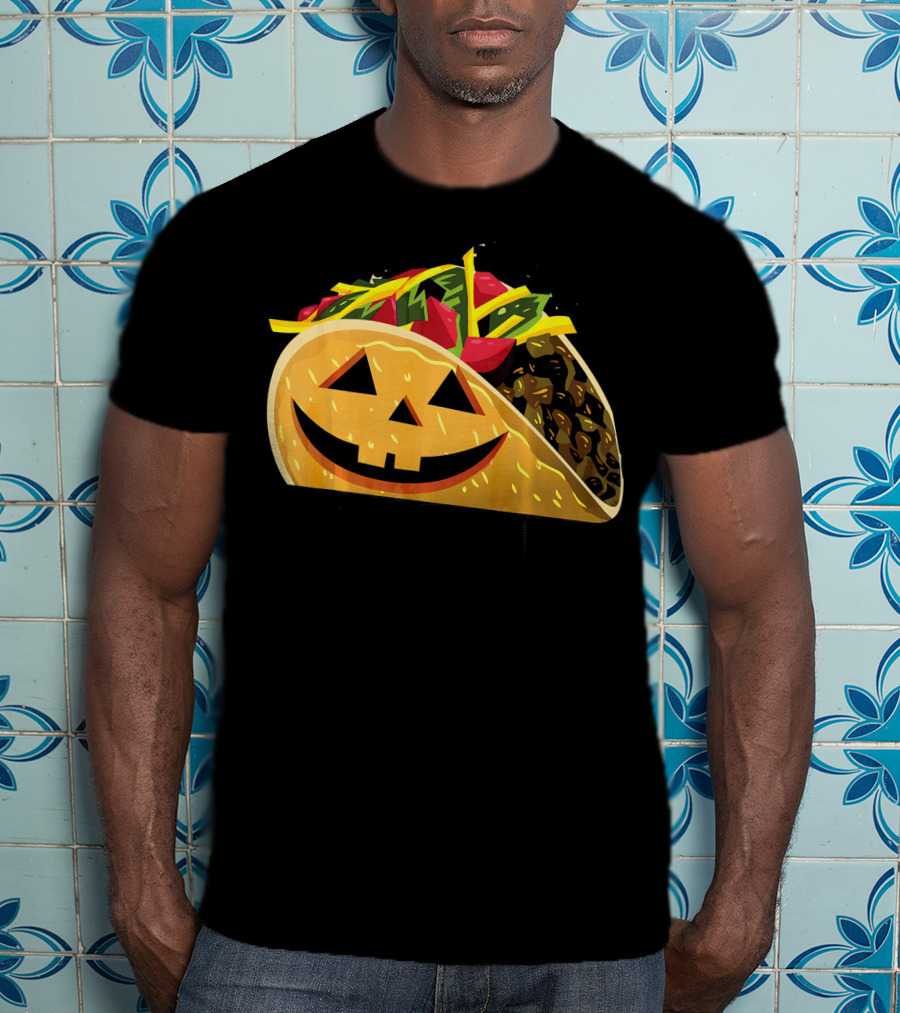 Taco Lantern Happy Haunted Halloween Mex Jack O' Lantern Taco T-Shirt