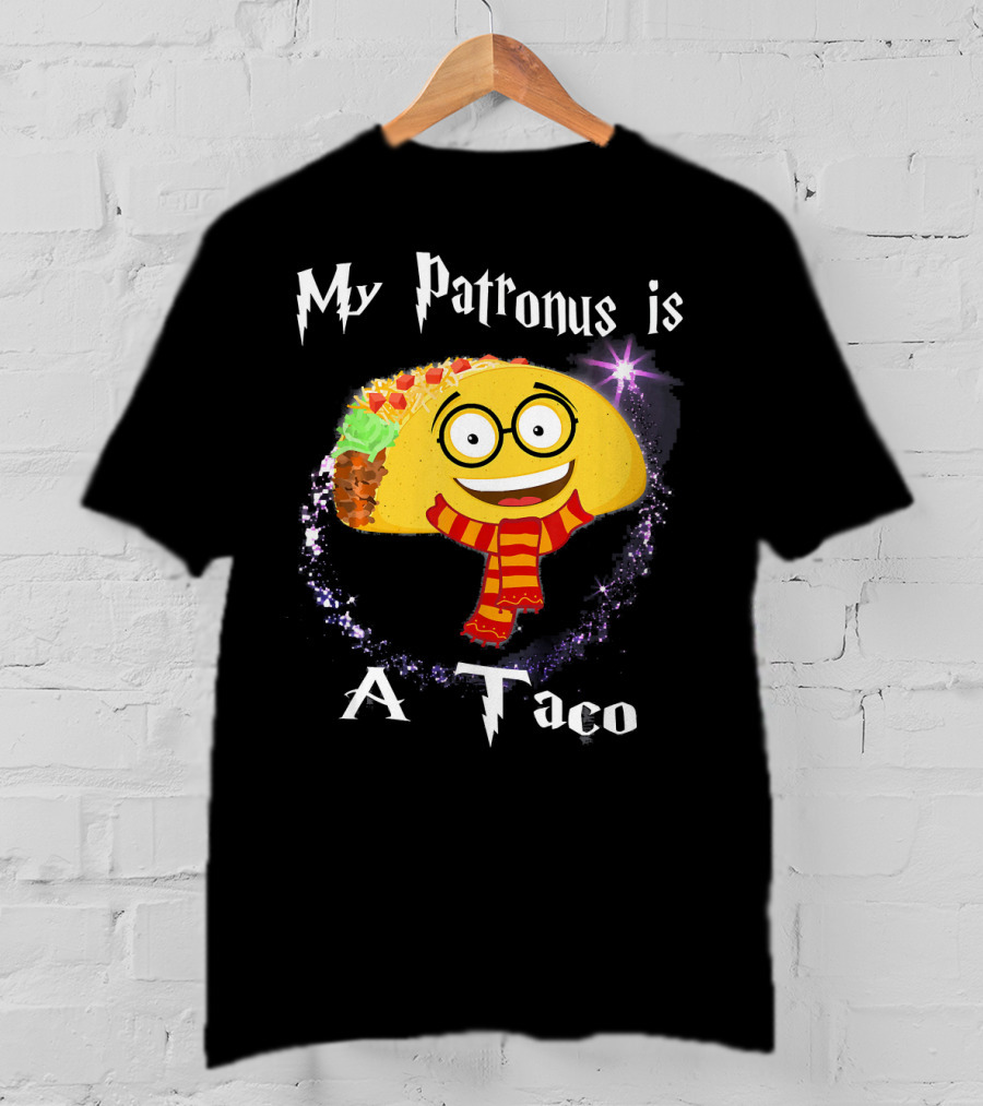My Patronus Is A Taco Magic Sparkle Taco In Scarf T-Shirt