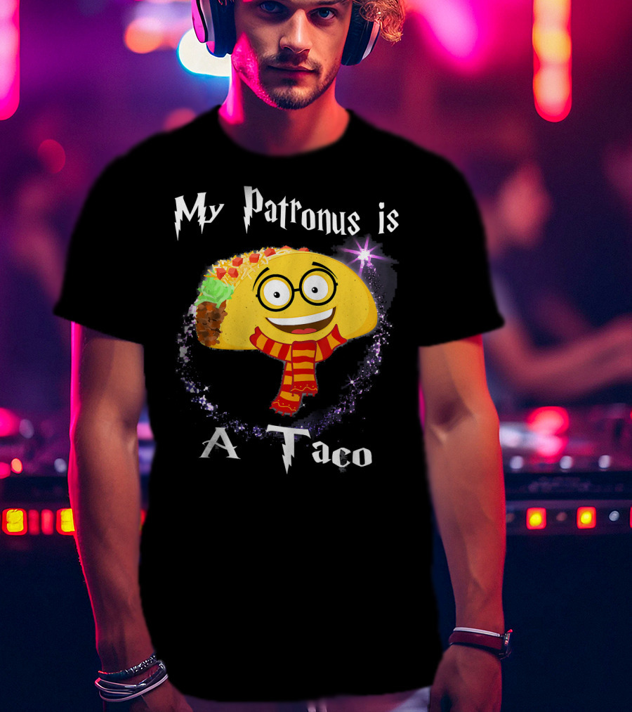 My Patronus Is A Taco Magic Sparkle Taco In Scarf T-Shirt