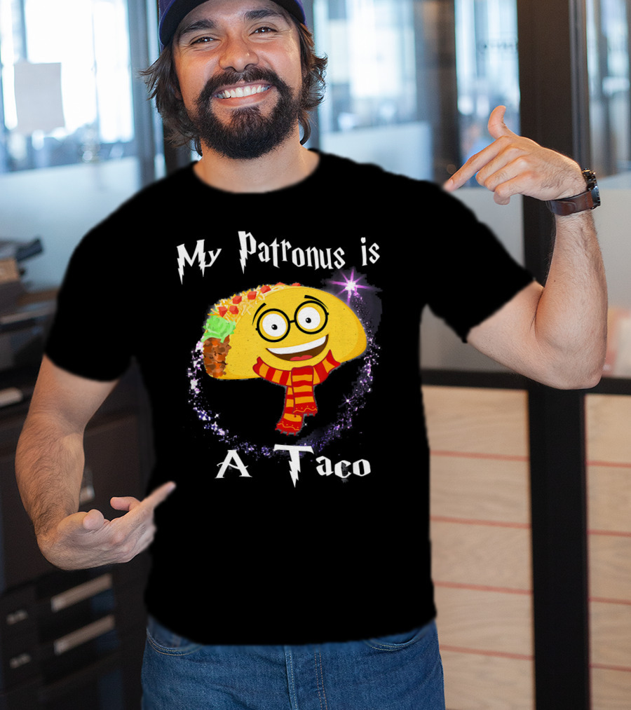 My Patronus Is A Taco Magic Sparkle Taco In Scarf T-Shirt