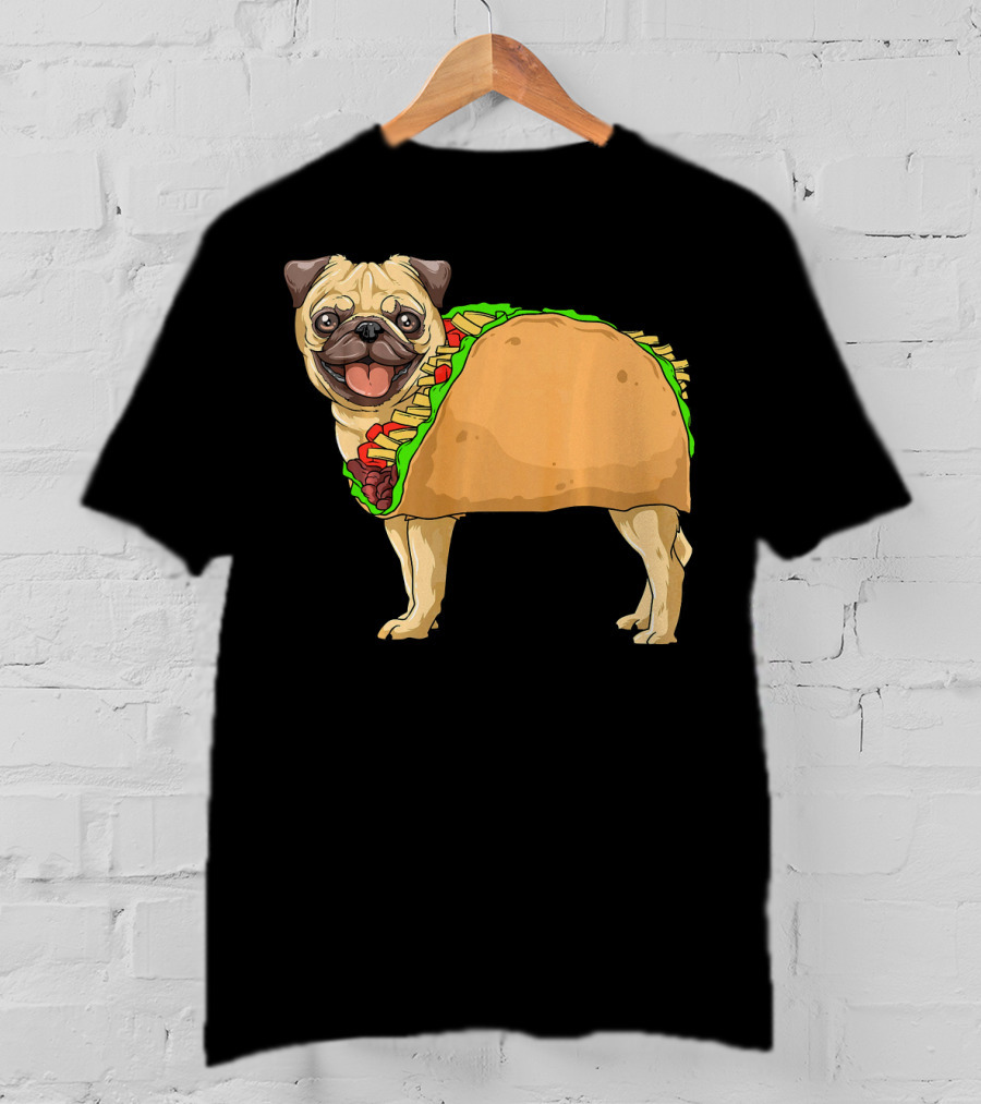 Taco Pug Mexican Burrito Pug T-Shirt