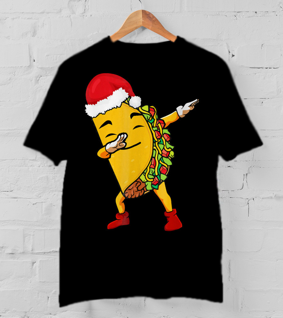 Funny Taco Santa Dabbing Christmas Matcher T-Shirt