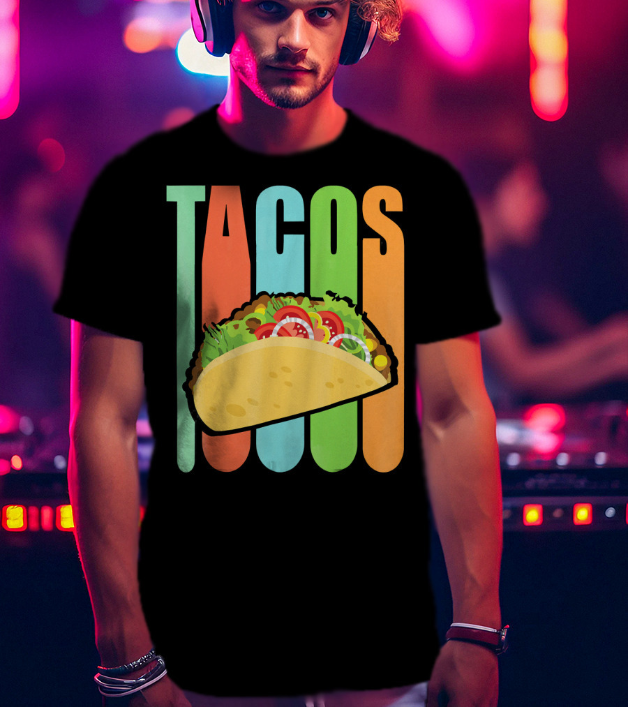 Retro Tacos Mexica Vintage Funny T-Shirt