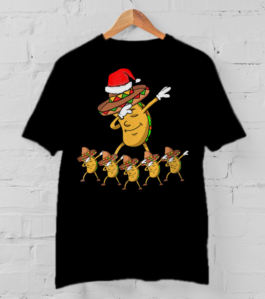 Dabbing Taco Santa Christmas Dance Party Fun T-Shirt