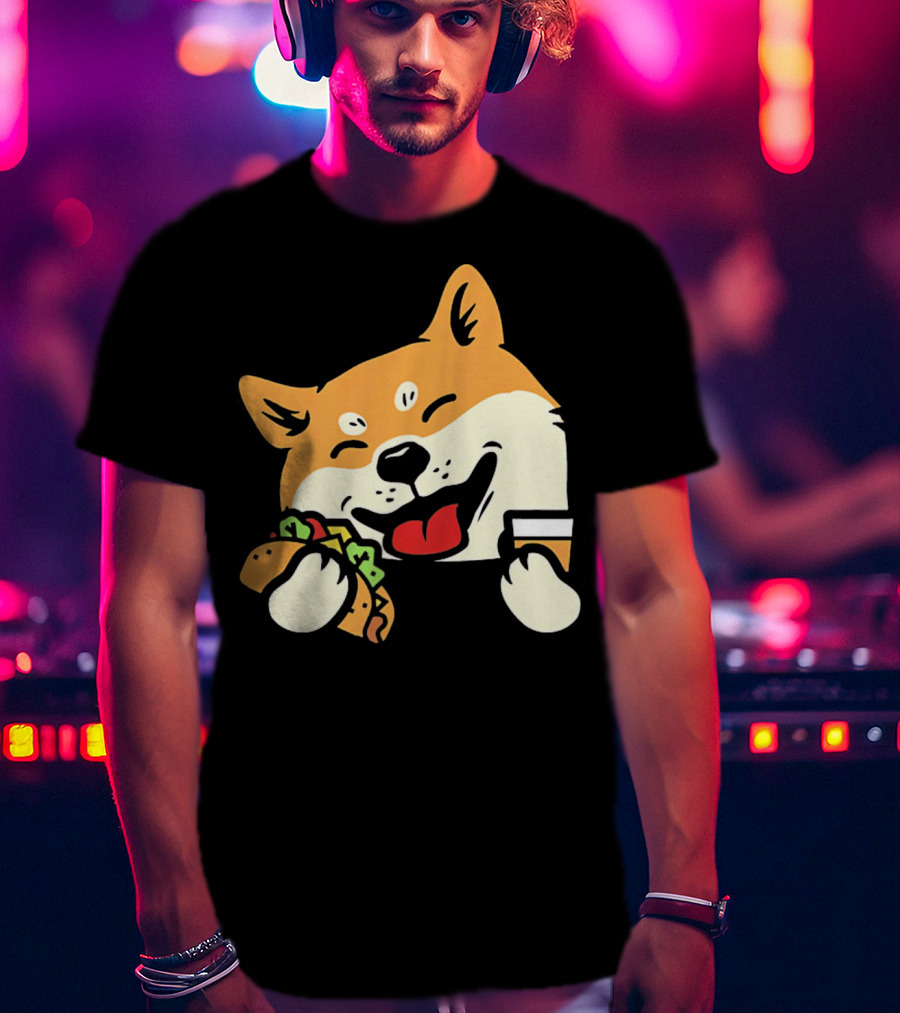 Cute Shiba Inu Taco Pocket Cinco De Mayo T-Shirt