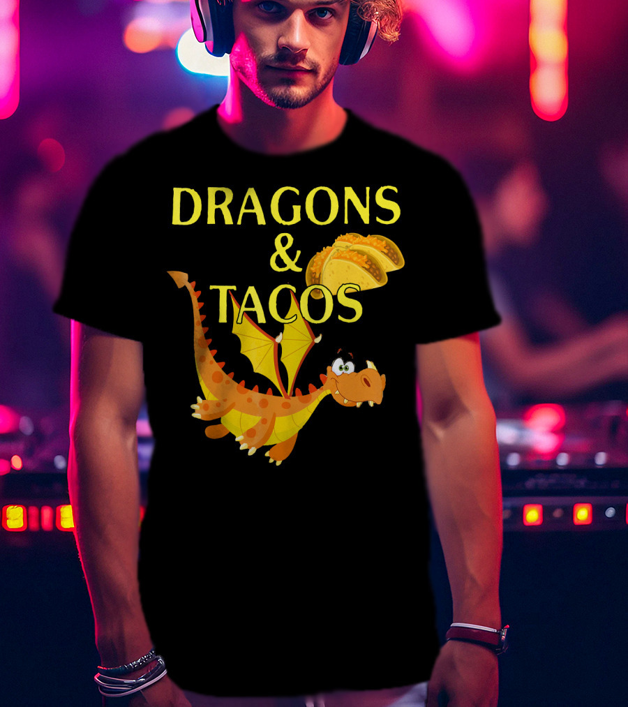 Dragons And Tacos Funny Fantas T-Shirt