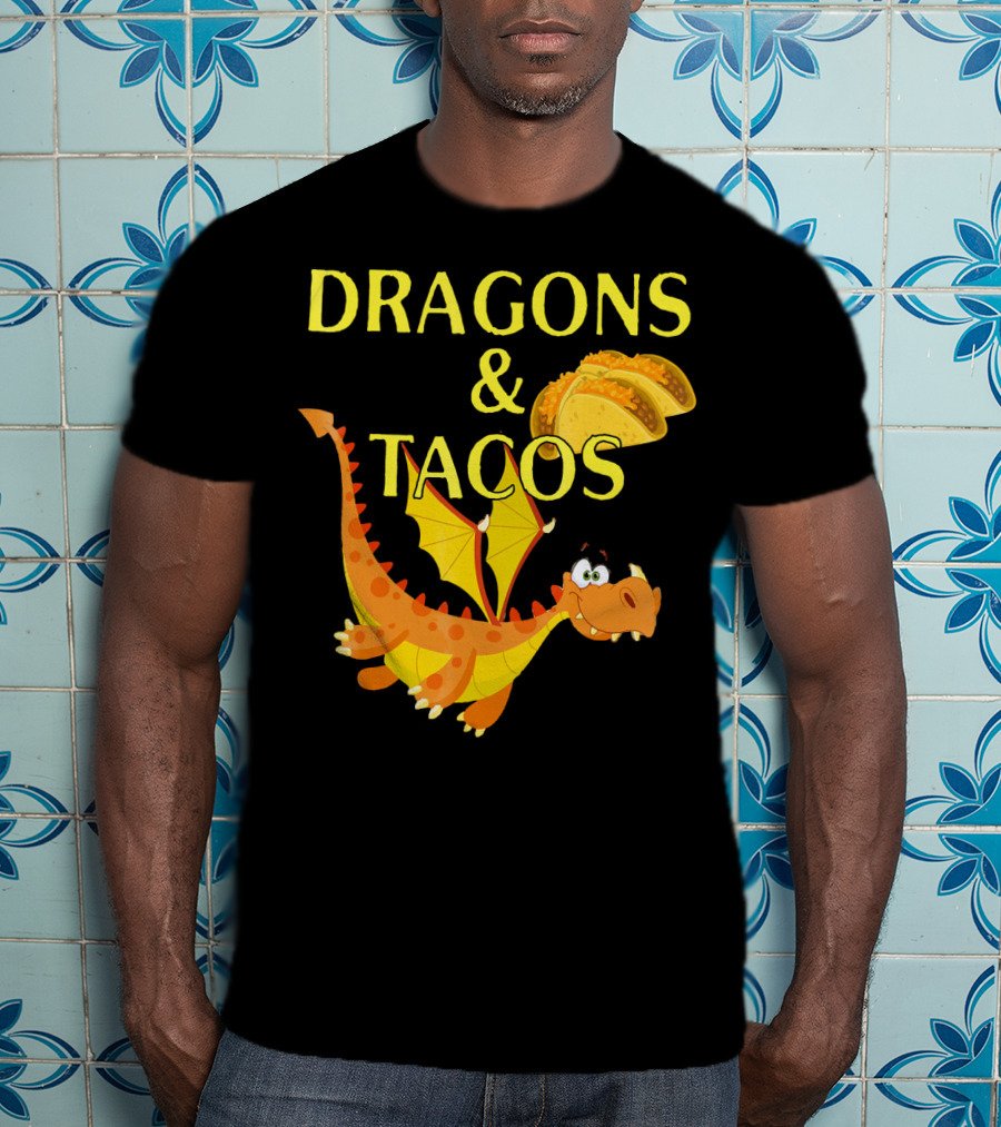 Dragons And Tacos Funny Fantas T-Shirt