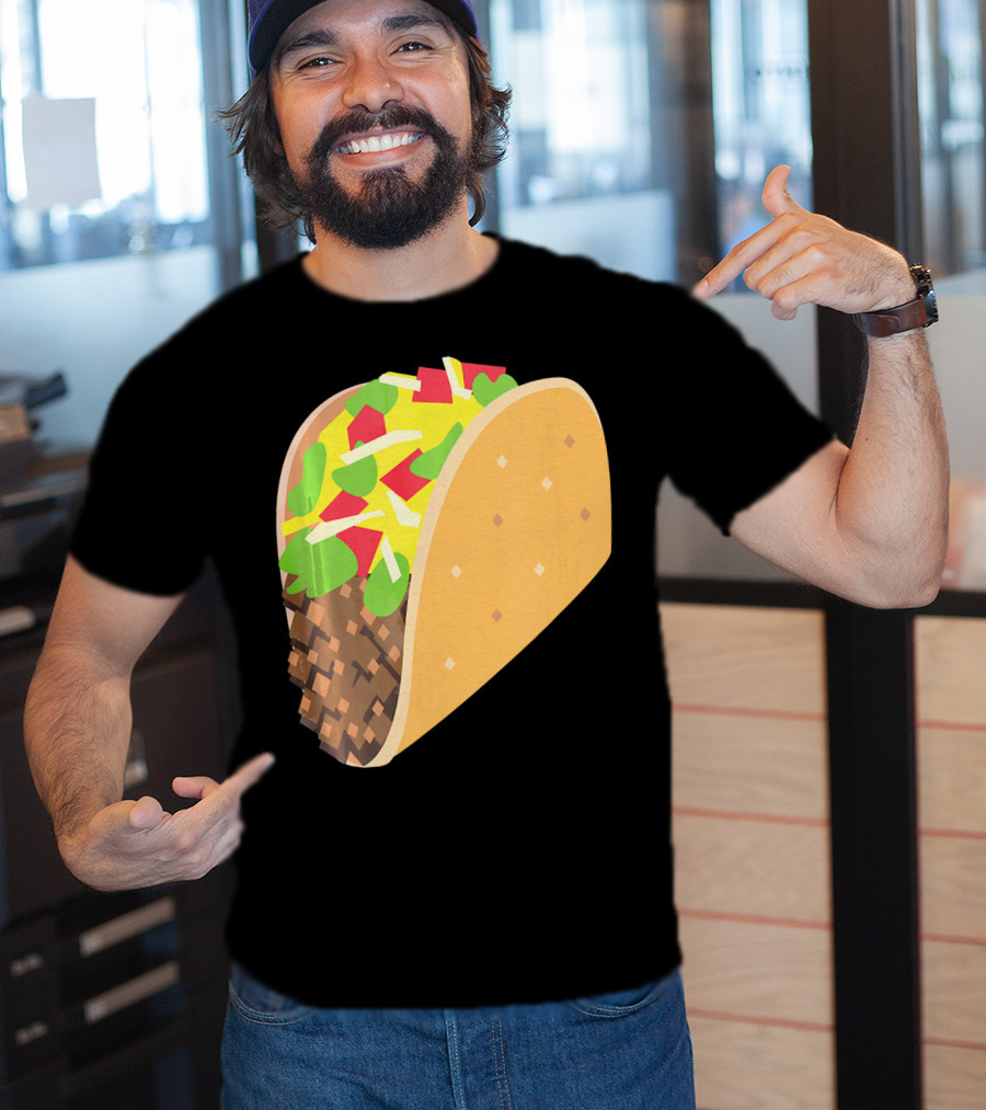 Emoji Taco Tuesday Mexican Tex Mex Torti Pixelated T-Shirt