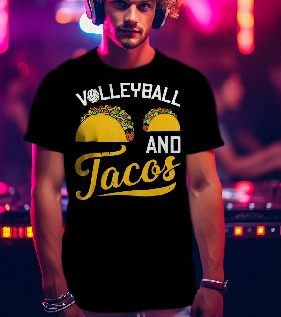 Volleyball Enthusiast's Love For Tacos T-Shirt