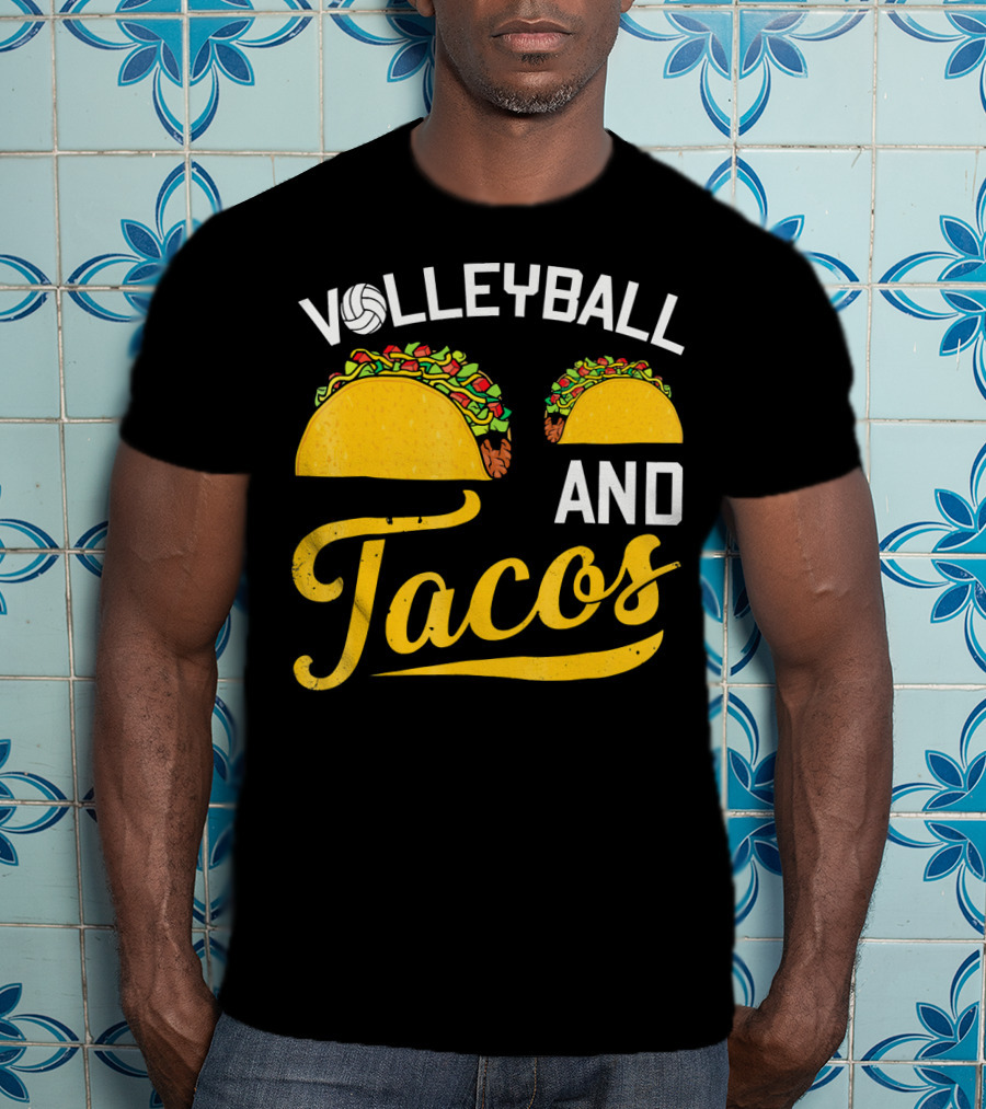 Volleyball Enthusiast's Love For Tacos T-Shirt
