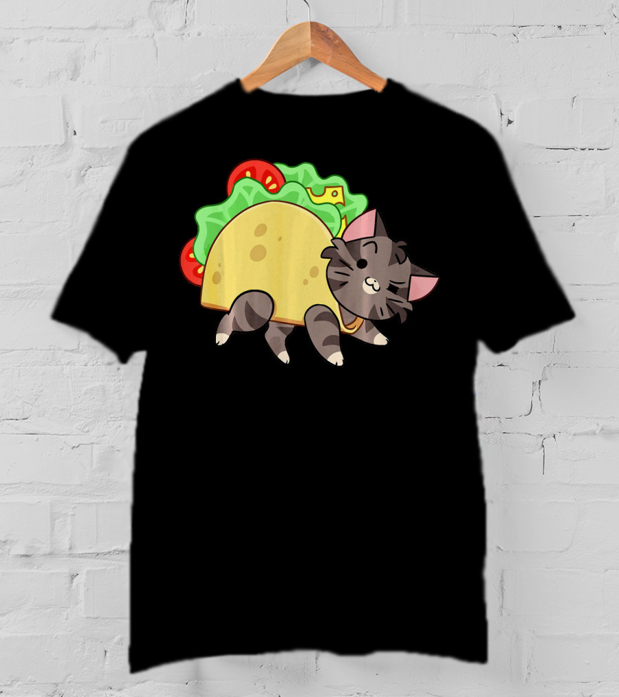 Hard Shell Tacos Cat With Lettuce And Tomato T-Shirt