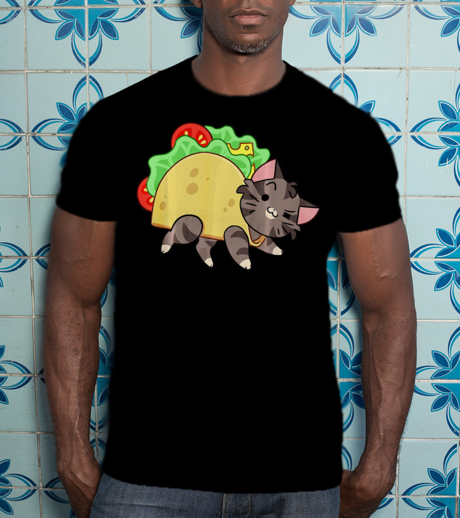 Hard Shell Tacos Cat With Lettuce And Tomato T-Shirt