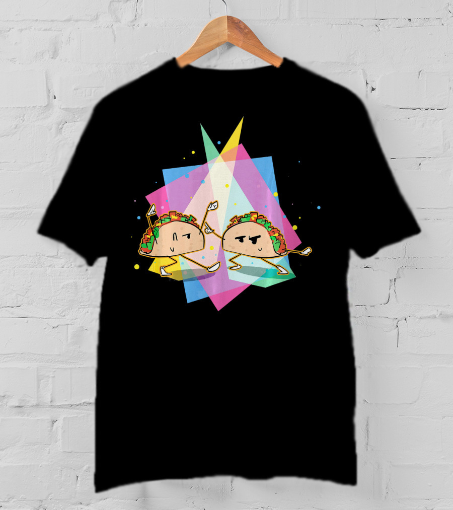 Dancing Disco Tacos Funny Taco 80s Retro T-Shirt