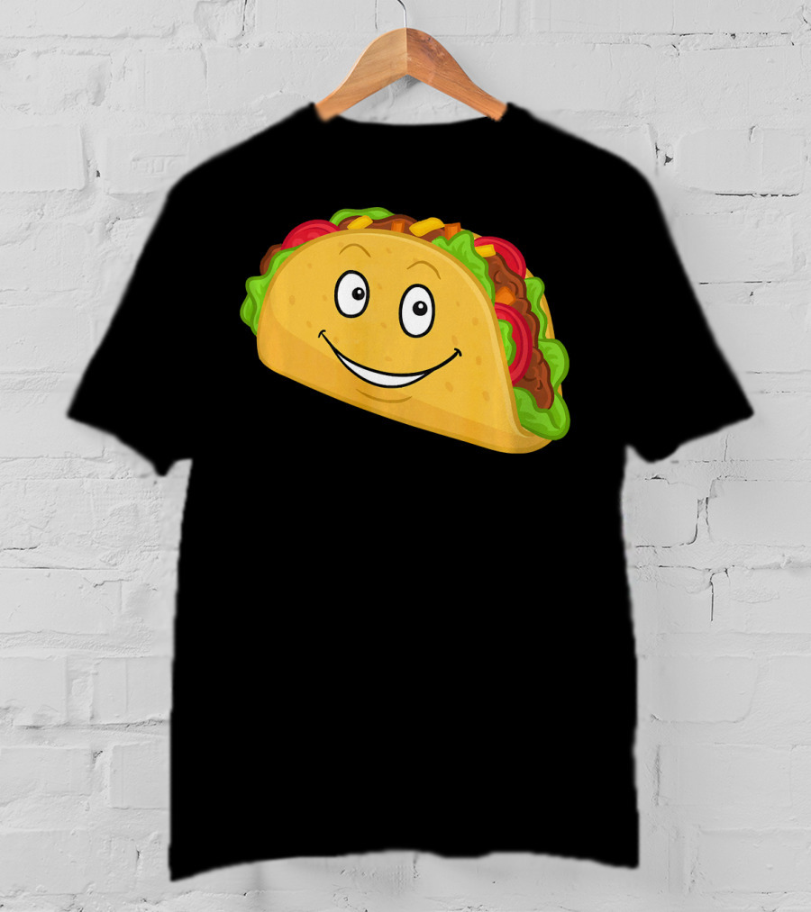 Happy Taco Snack Emoticon Face T-Shirt