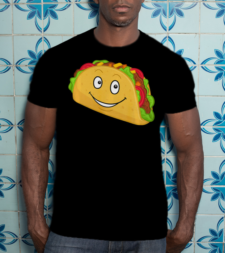 Happy Taco Snack Emoticon Face T-Shirt