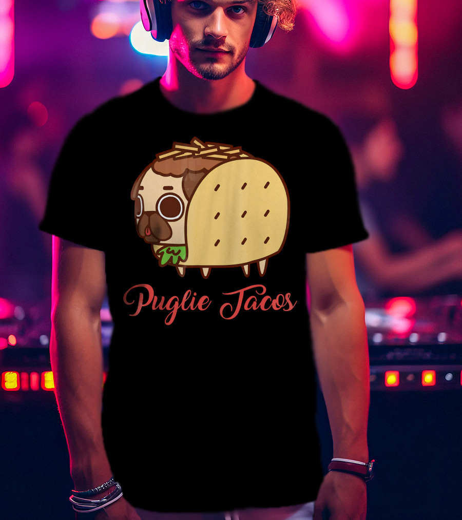 Puglie Tacos Cute Mexican Food Dog T-Shirt