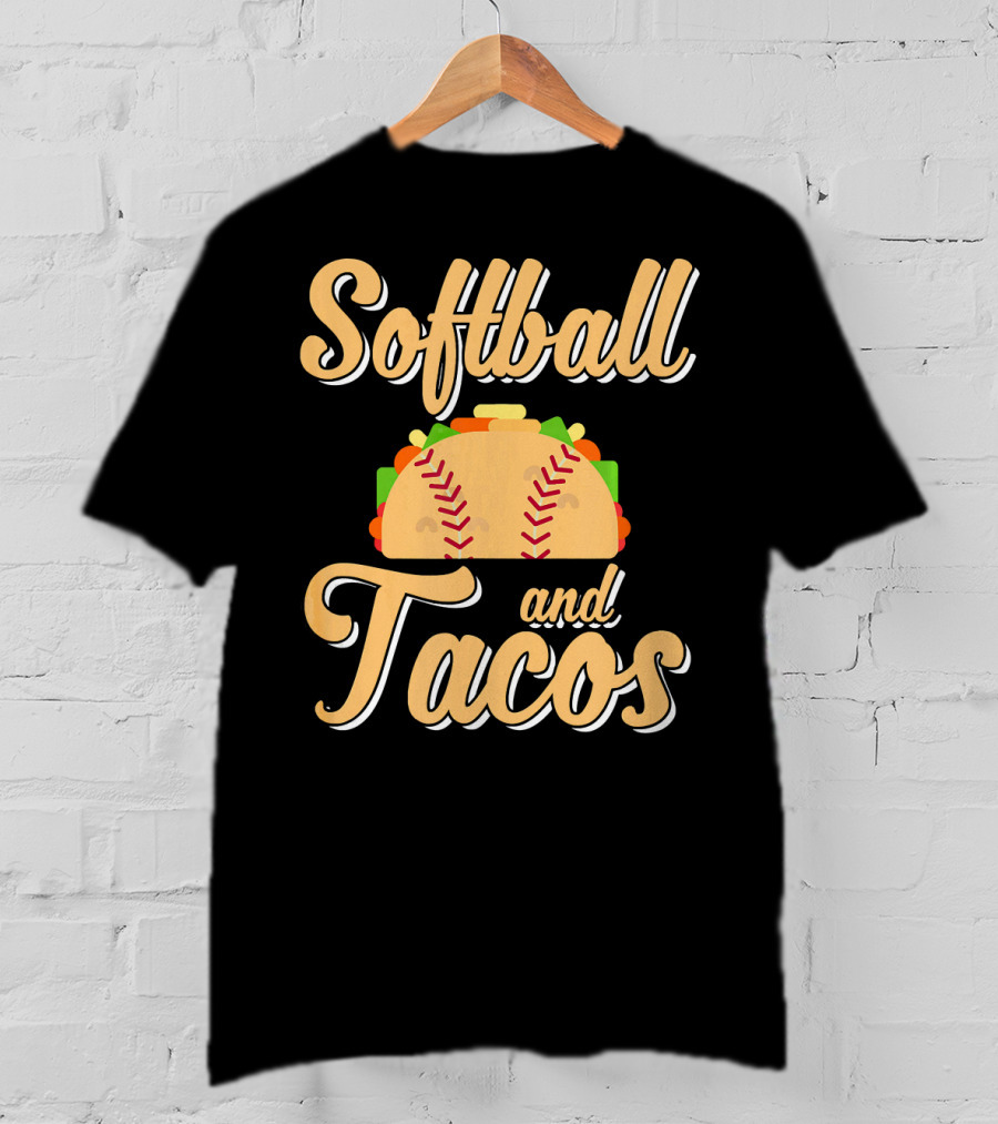 Softball And Tacos Cute Novelty T-Shirt