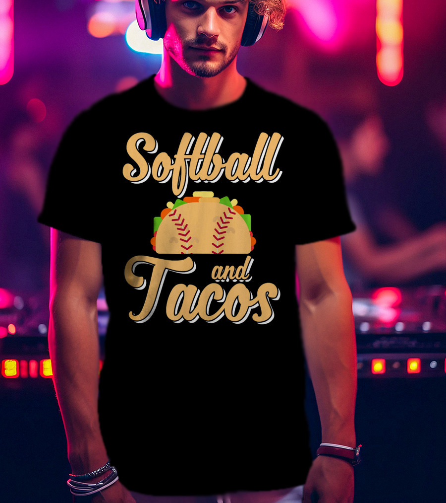 Softball And Tacos Cute Novelty T-Shirt