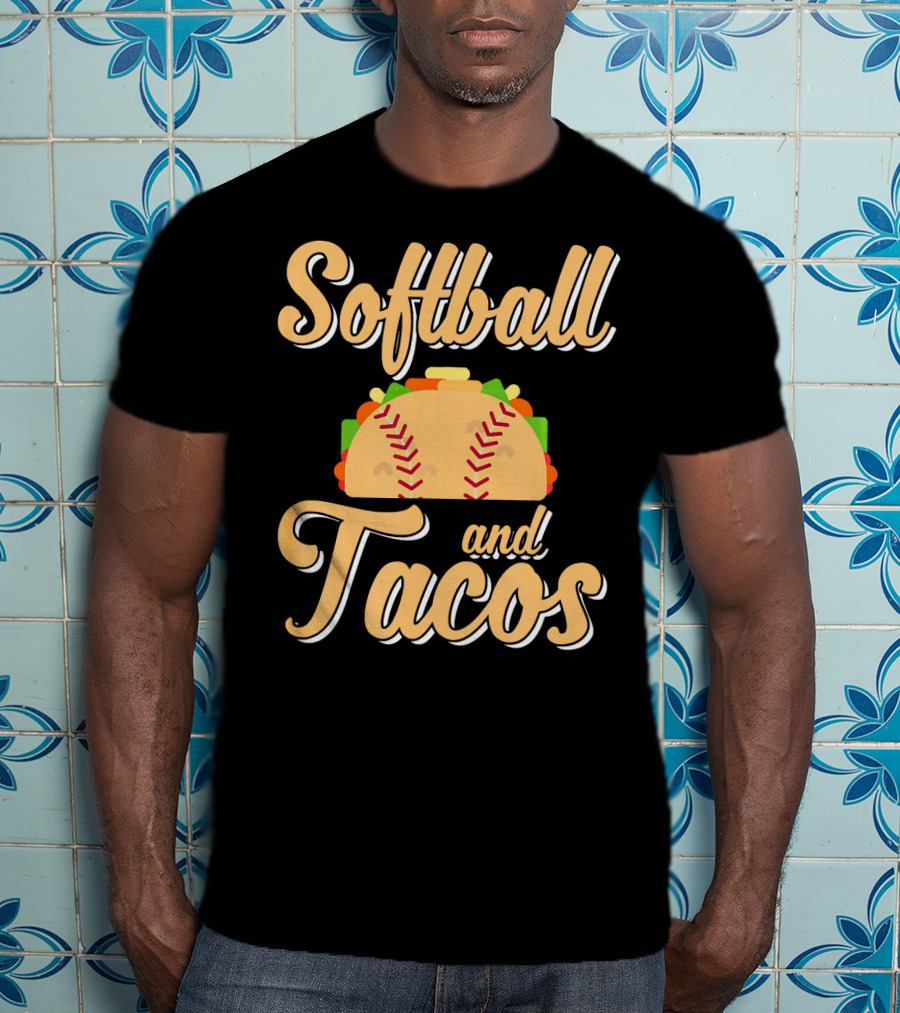 Softball And Tacos Cute Novelty T-Shirt