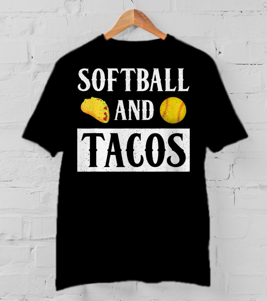 Softball And Tacos With Taco And Softball Icons T-Shirt