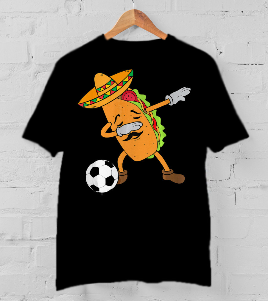 Mexico Soccer Taco Dabbing Sombrero Cool T-Shirt