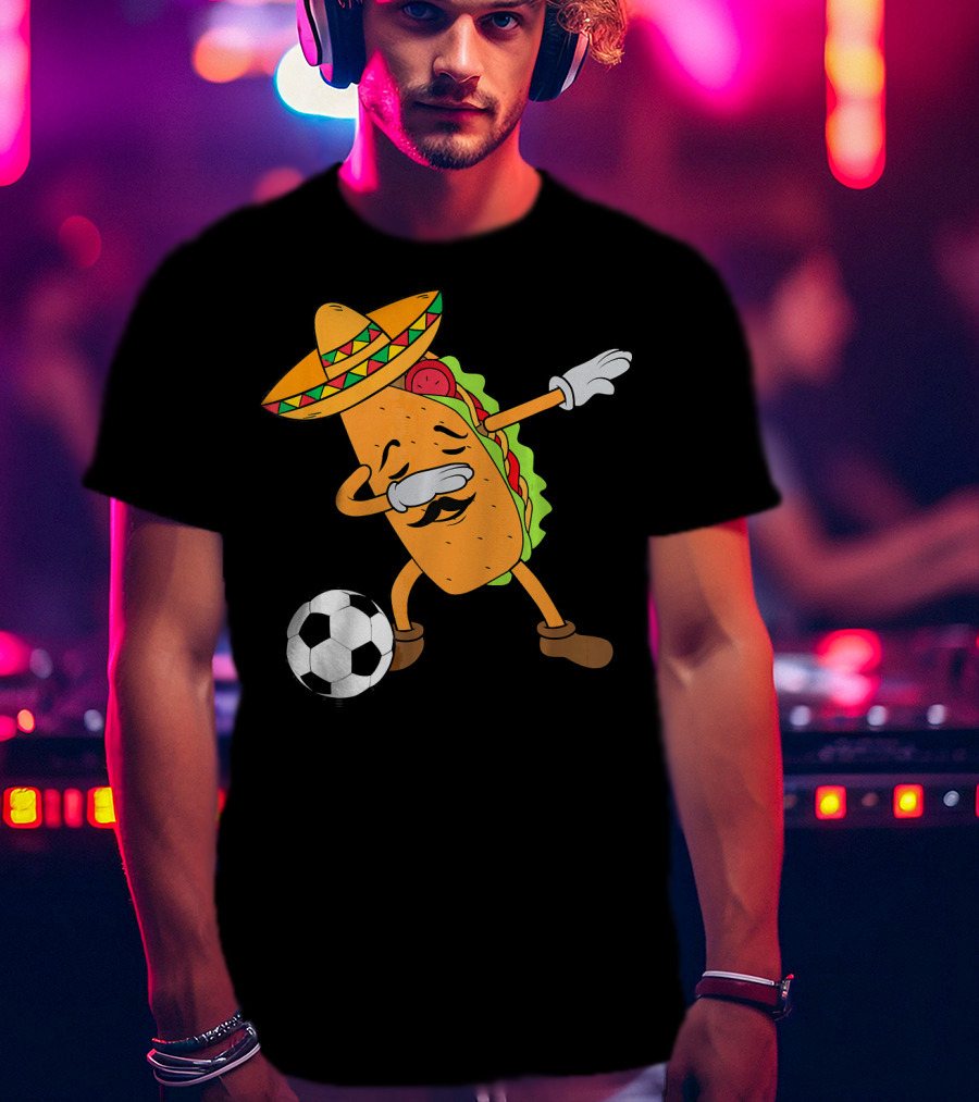 Mexico Soccer Taco Dabbing Sombrero Cool T-Shirt