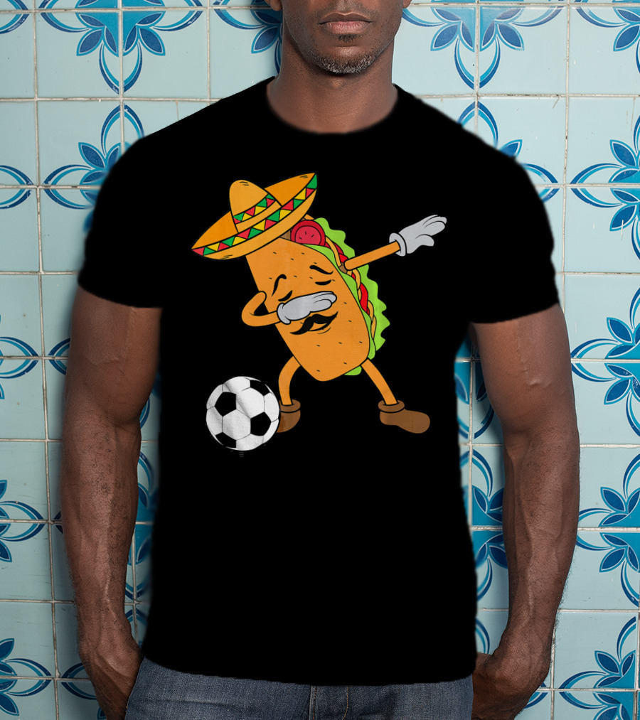 Mexico Soccer Taco Dabbing Sombrero Cool T-Shirt