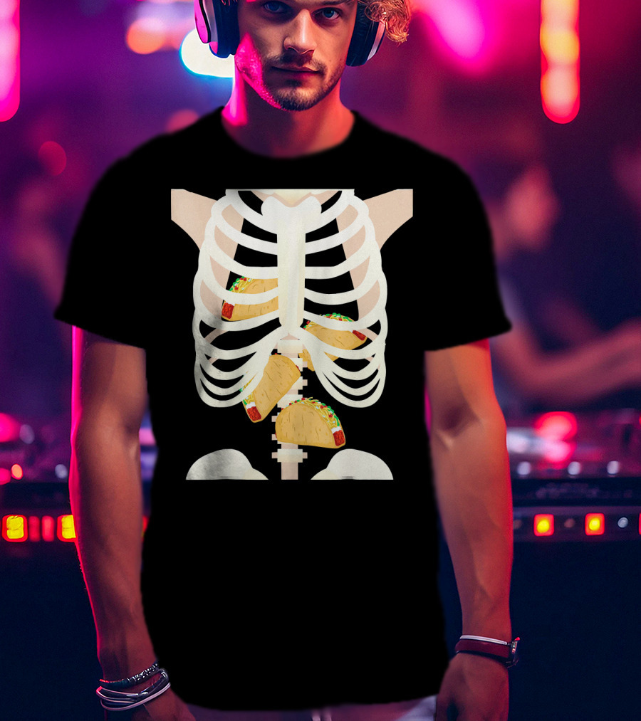 Funny Taco Skeleton Halloween T-Shirt