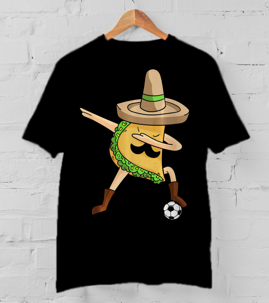 Mexico Dabbing Soccer Taco Cool Sombrero Boots T-Shirt
