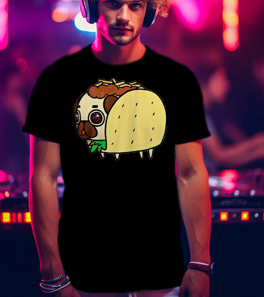 Funny Pug Taco Fusion With Toppings T-Shirt