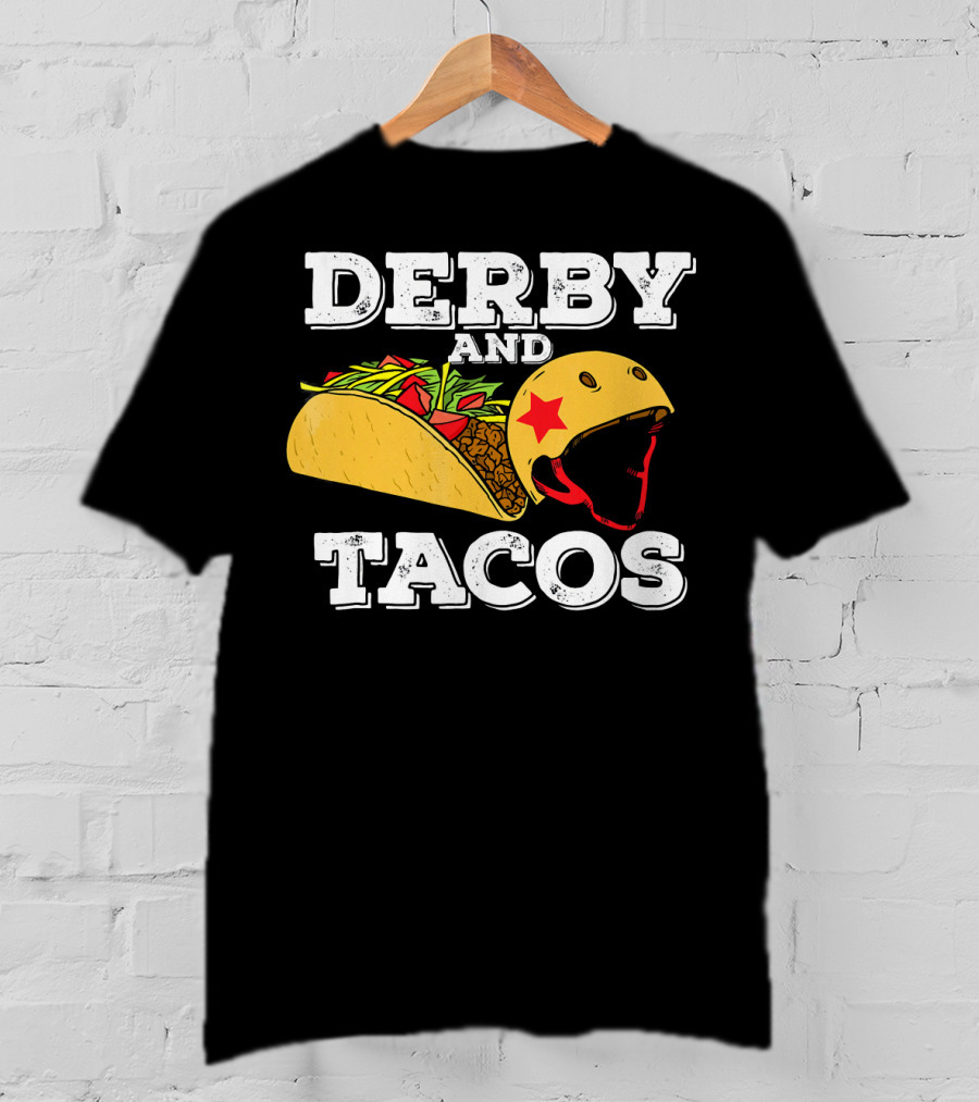 Derby And Tacos Helmet With Star And Taco Filling T-Shirt