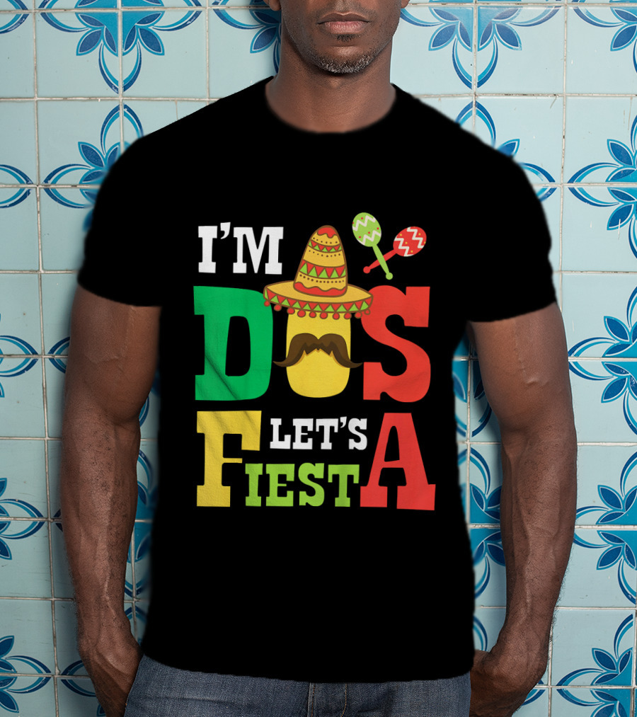 I'm Dos Let's Fiesta 2nd Birthday Taco Hat Maracas T-Shirt